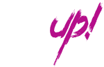 pink weises logo der levelup textilveredlung gmbh